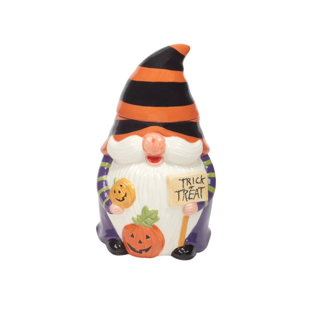 Certified International 10.5" 3D Gnome Trick or Treat Halloween Cookie Jar